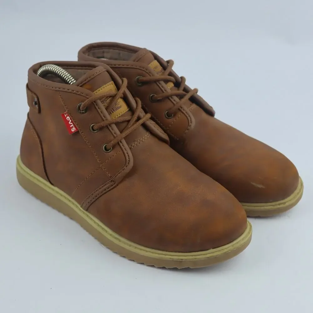Levis Sonoma Wax 518815-DKTN Mens Size 5 Brown Mid Top Lace Up Chukkas Boots